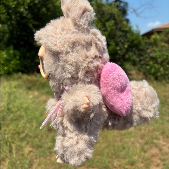 Cute Plush Labubu Doll with Pink Bow and Flowers - Picture 2 of 5